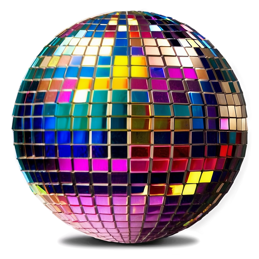 Colorful Disco Ball Reflections PNG image