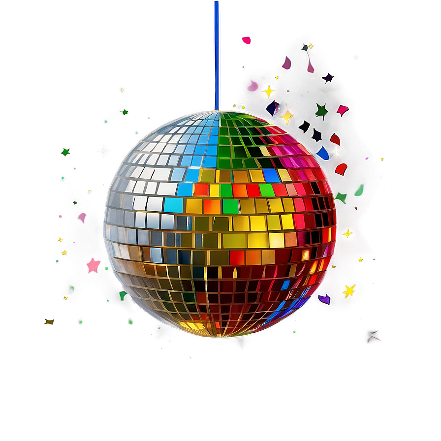 Colorful Disco Ball Sparkle PNG image