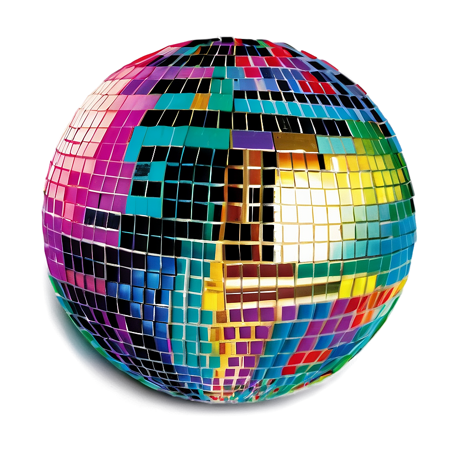 Colorful Disco Ball Sparkle PNG image