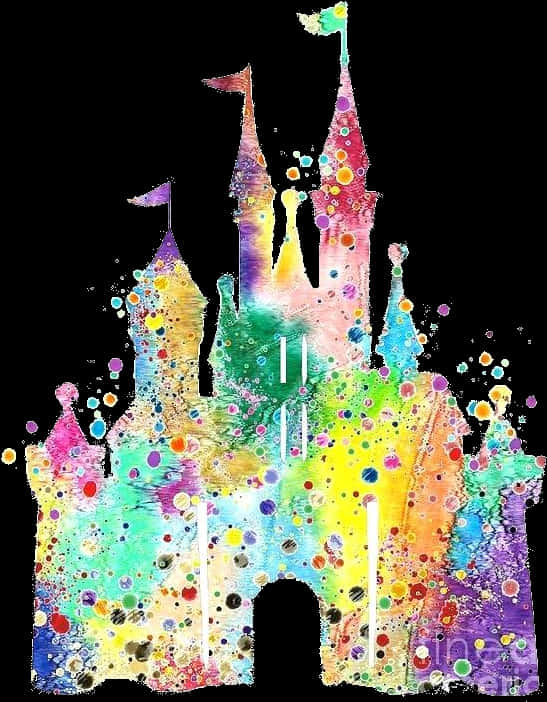 Colorful Disney Castle Artwork PNG image