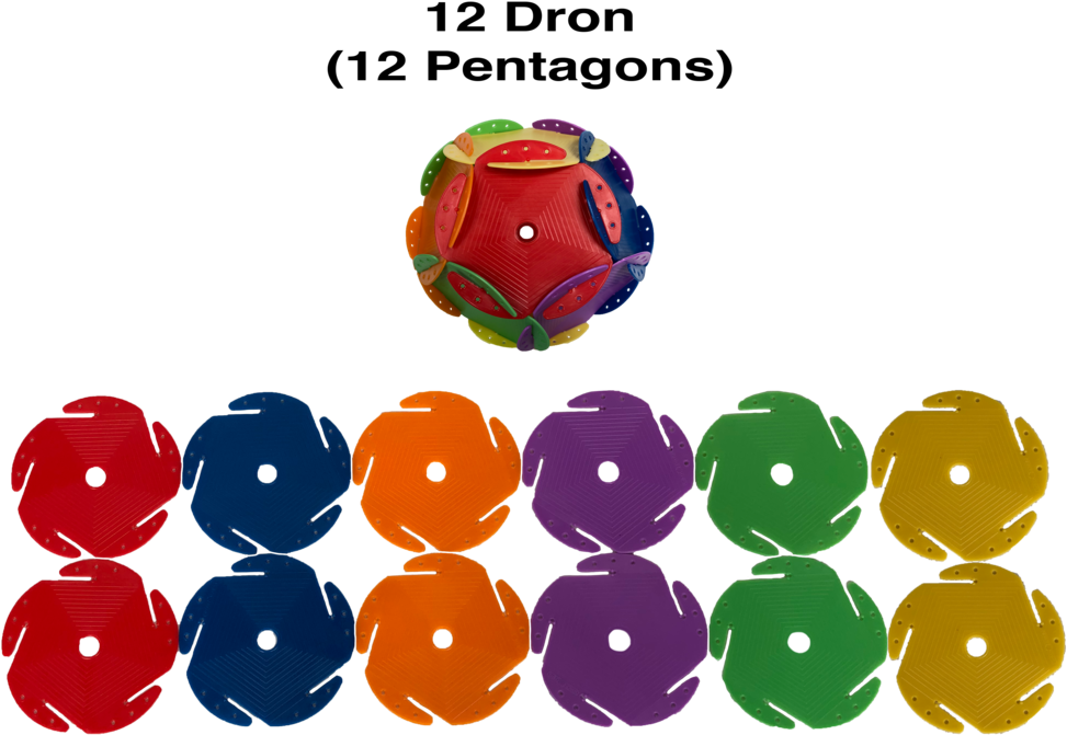 Colorful Dodecahedron Puzzle Assembly PNG image