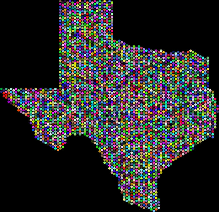 Colorful Dot Mapof Texas PNG image