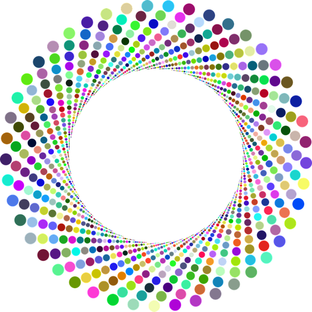 Colorful Dot Spiral Abstract PNG image