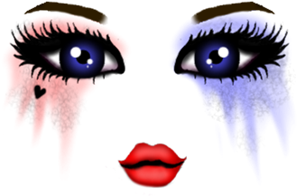 Colorful Dripping Makeup Roblox Face PNG image