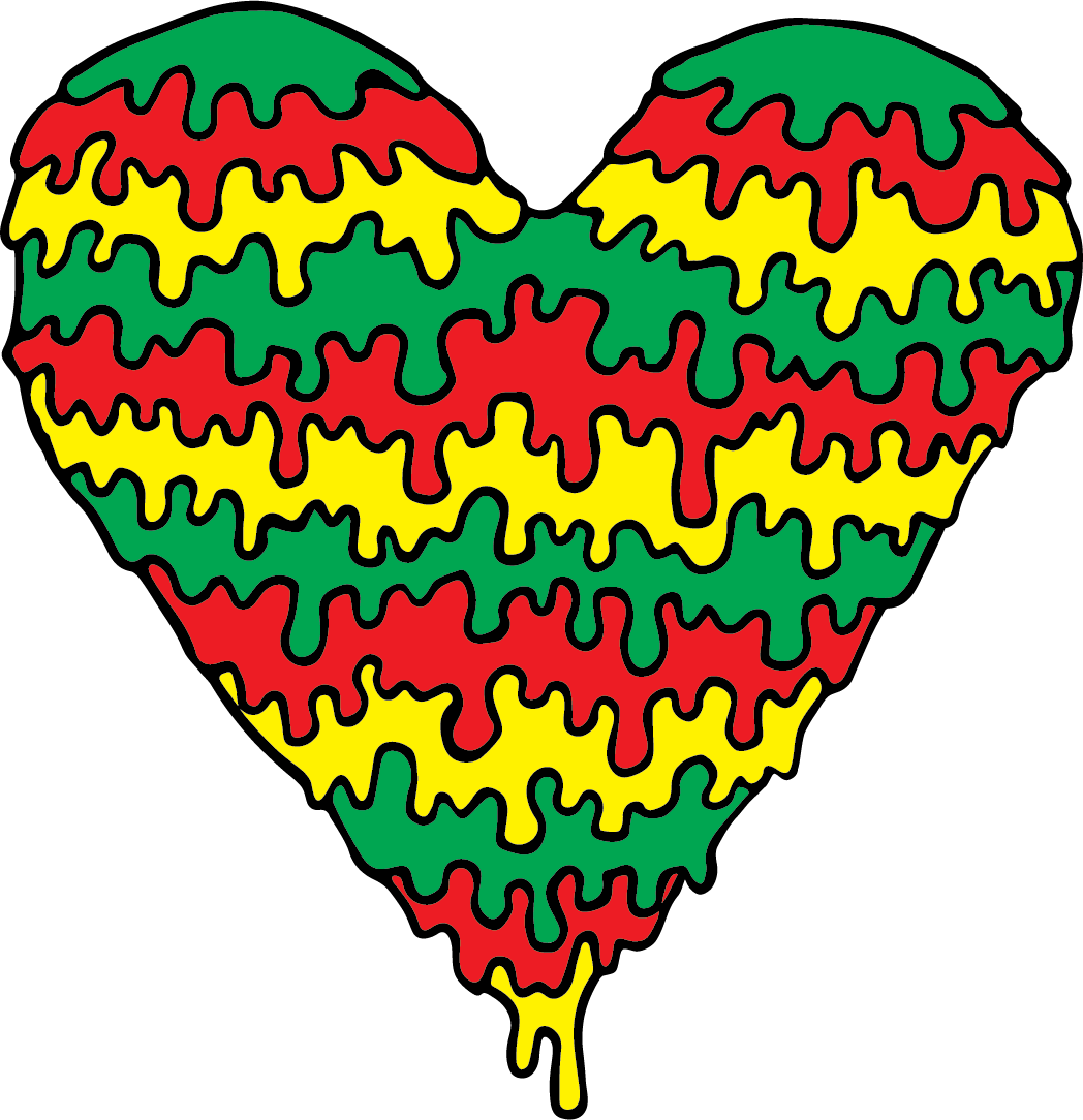 Colorful Dripping Paint Heart Vector PNG image