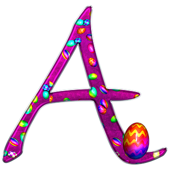 Colorful Easter Egg Letter A PNG image