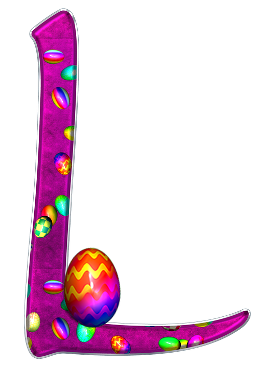 Colorful Easter Egg Letter L PNG image