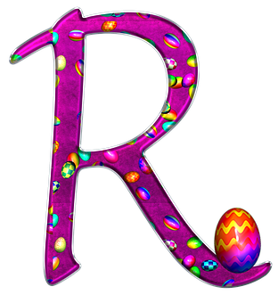 Colorful Easter Egg Letter R PNG image