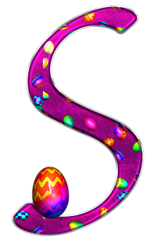 Colorful Easter Egg Letter S PNG image