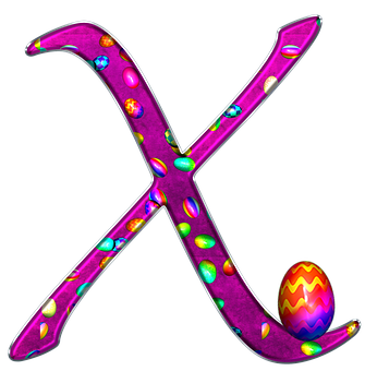 Colorful Easter Egg Letter X PNG image