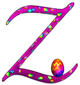 Colorful Easter Egg Letter Z PNG image