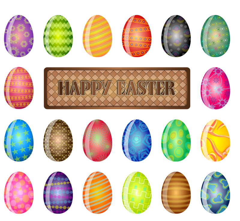 Colorful Easter Eggs Collection PNG image