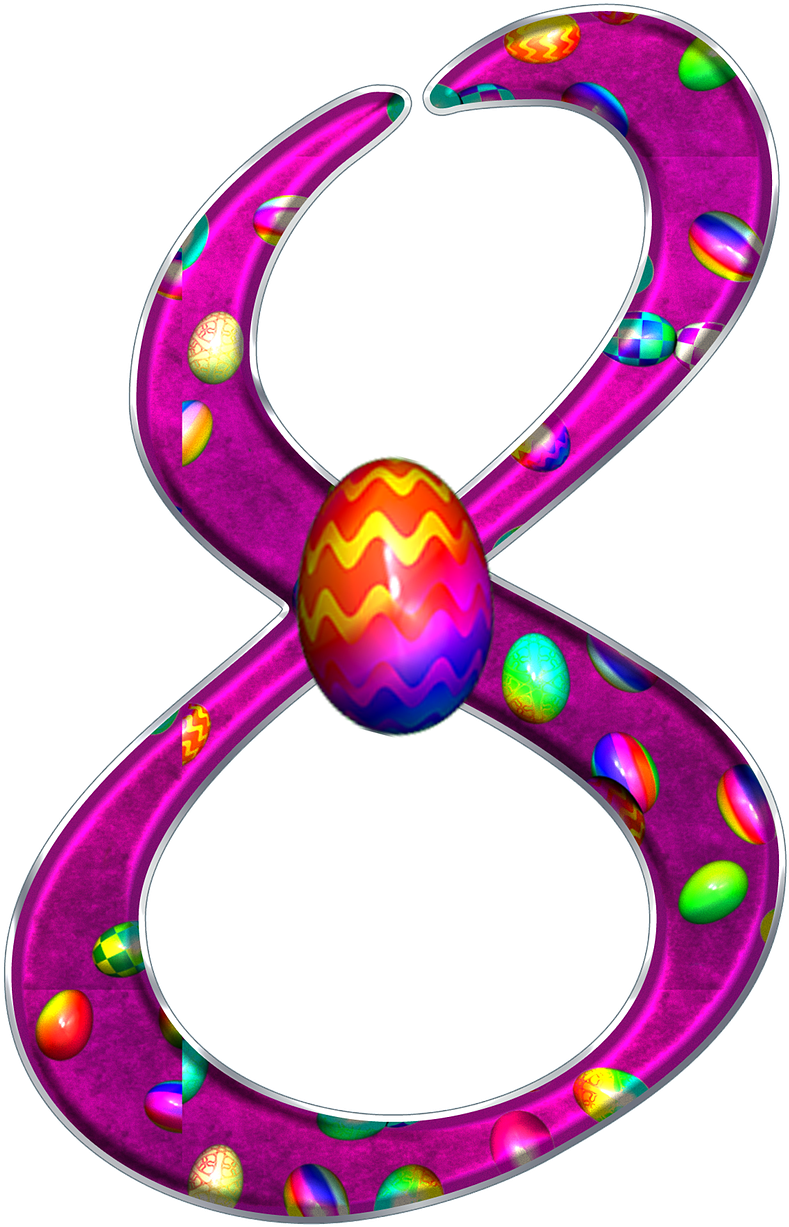 Colorful Easter Number8 PNG image