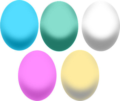 Colorful Eggs Black Background PNG image