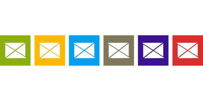 Colorful Envelope Icons Set PNG image