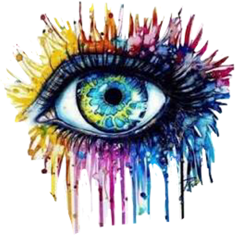 Colorful Eye Art Dripping Paint PNG image
