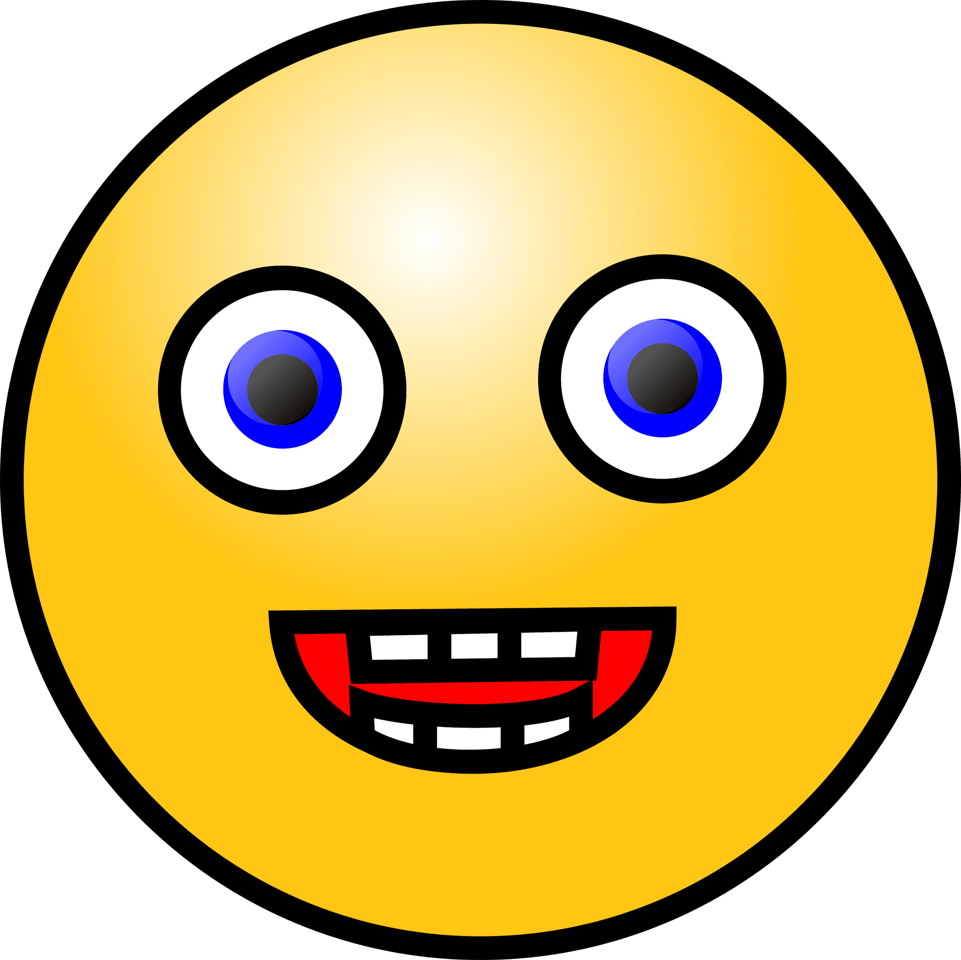 Colorful Eyed Smiley Face Graphic PNG image