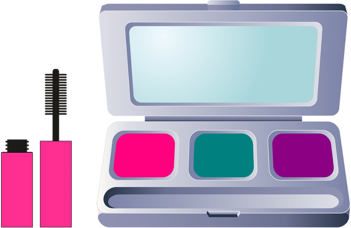 Colorful Eyeshadow Paletteand Mascara Set PNG image