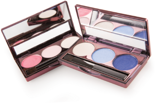 Colorful Eyeshadow Palettes Open PNG image