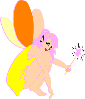 Colorful Fairy Illustration PNG image