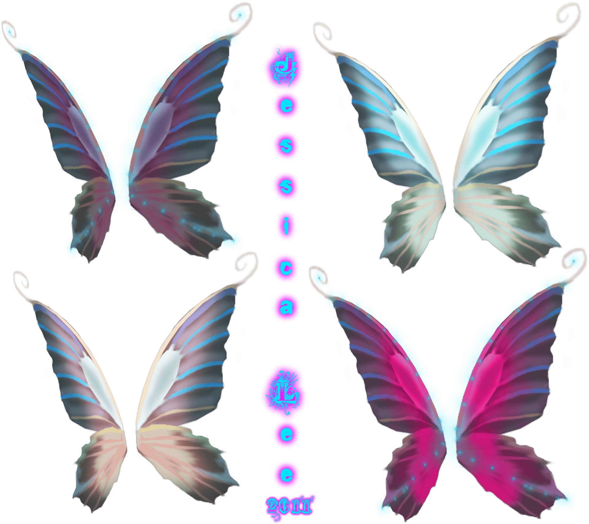 Colorful_ Fairy_ Wings_ Collection_2012 PNG image