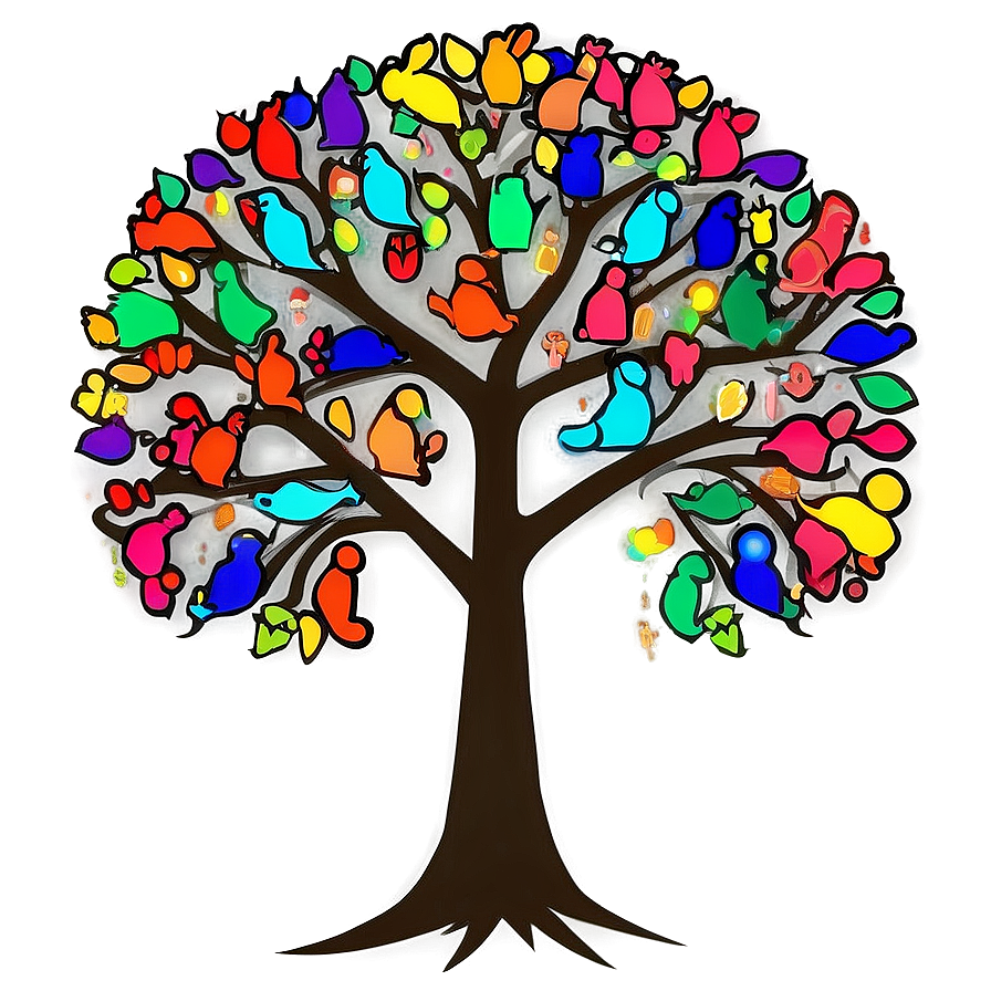 Colorful Family Reunion Tree Graphic Png Cni PNG image