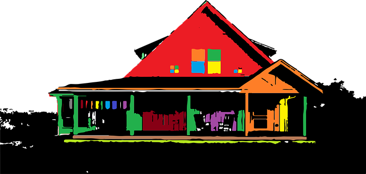 Colorful Farmhouse Vector Art PNG image