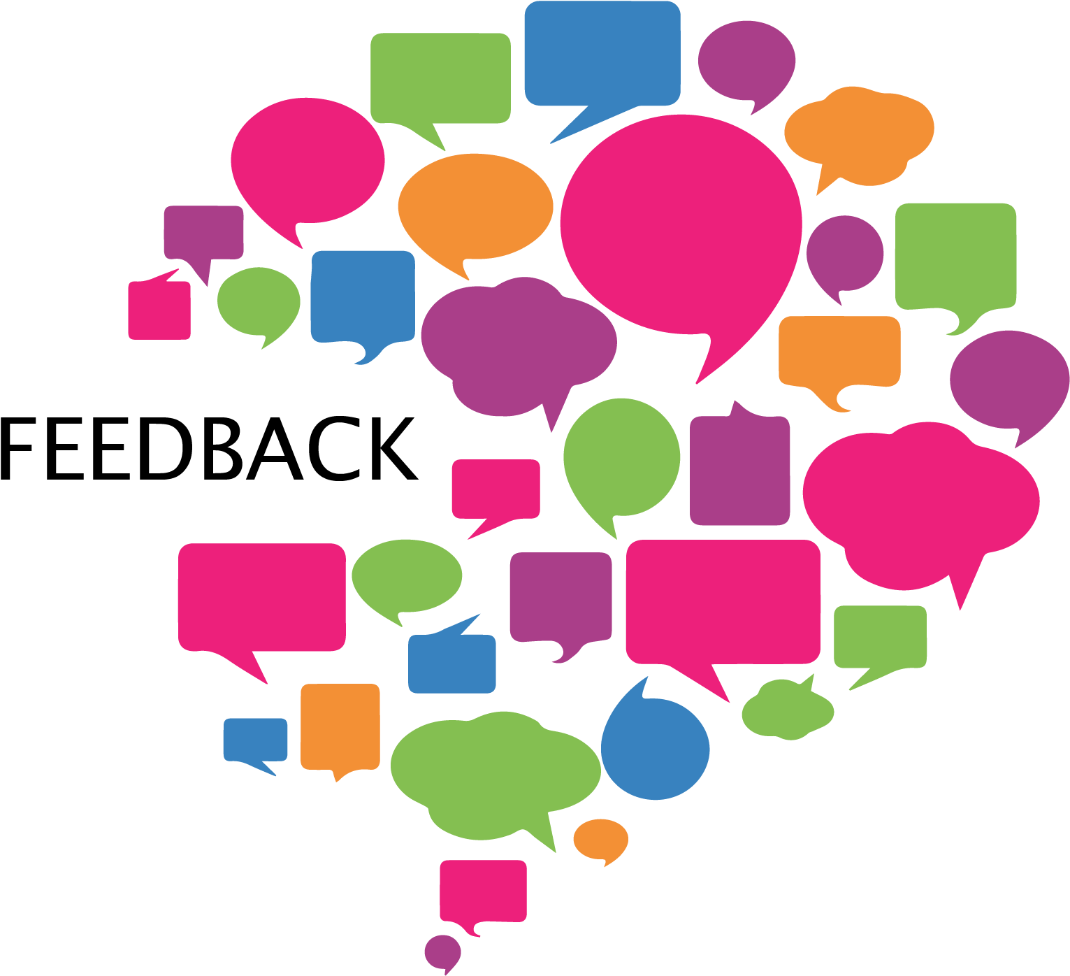 Colorful Feedback Bubbles PNG image
