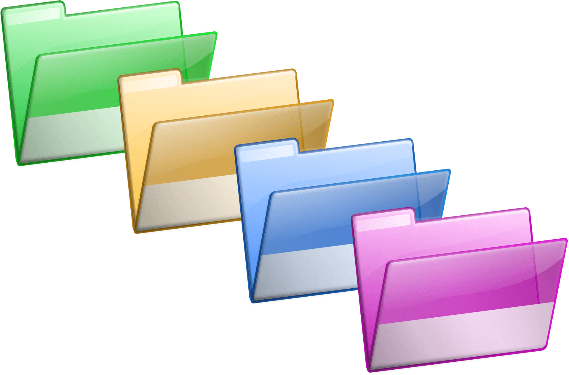 Colorful File Folders Icon PNG image