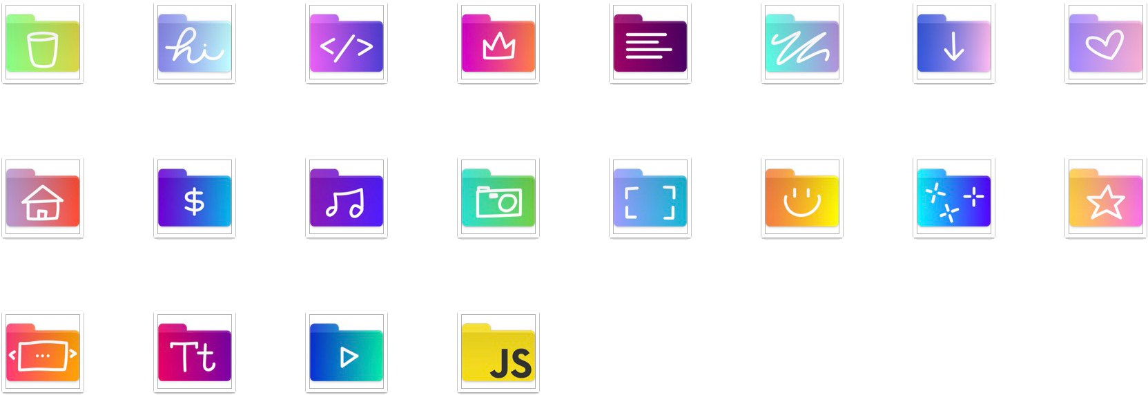Colorful File Icons PNG image