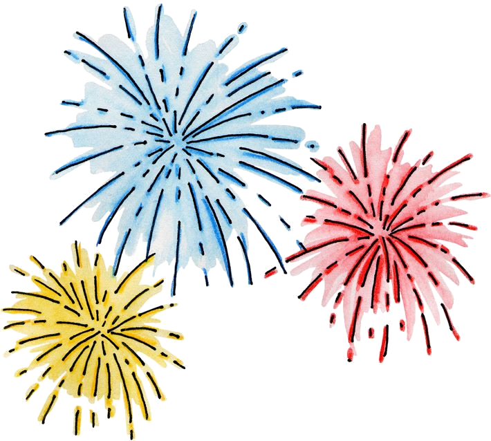 Colorful Fireworks Clipart PNG image