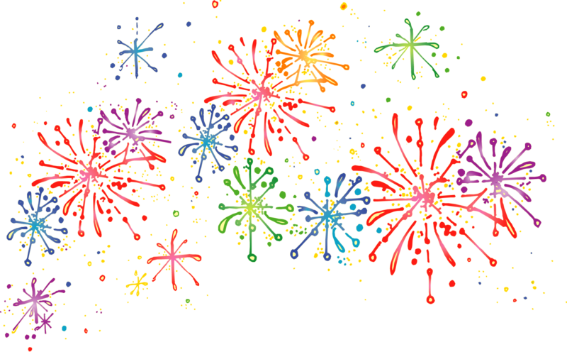 Colorful Fireworks Display Illustration PNG image