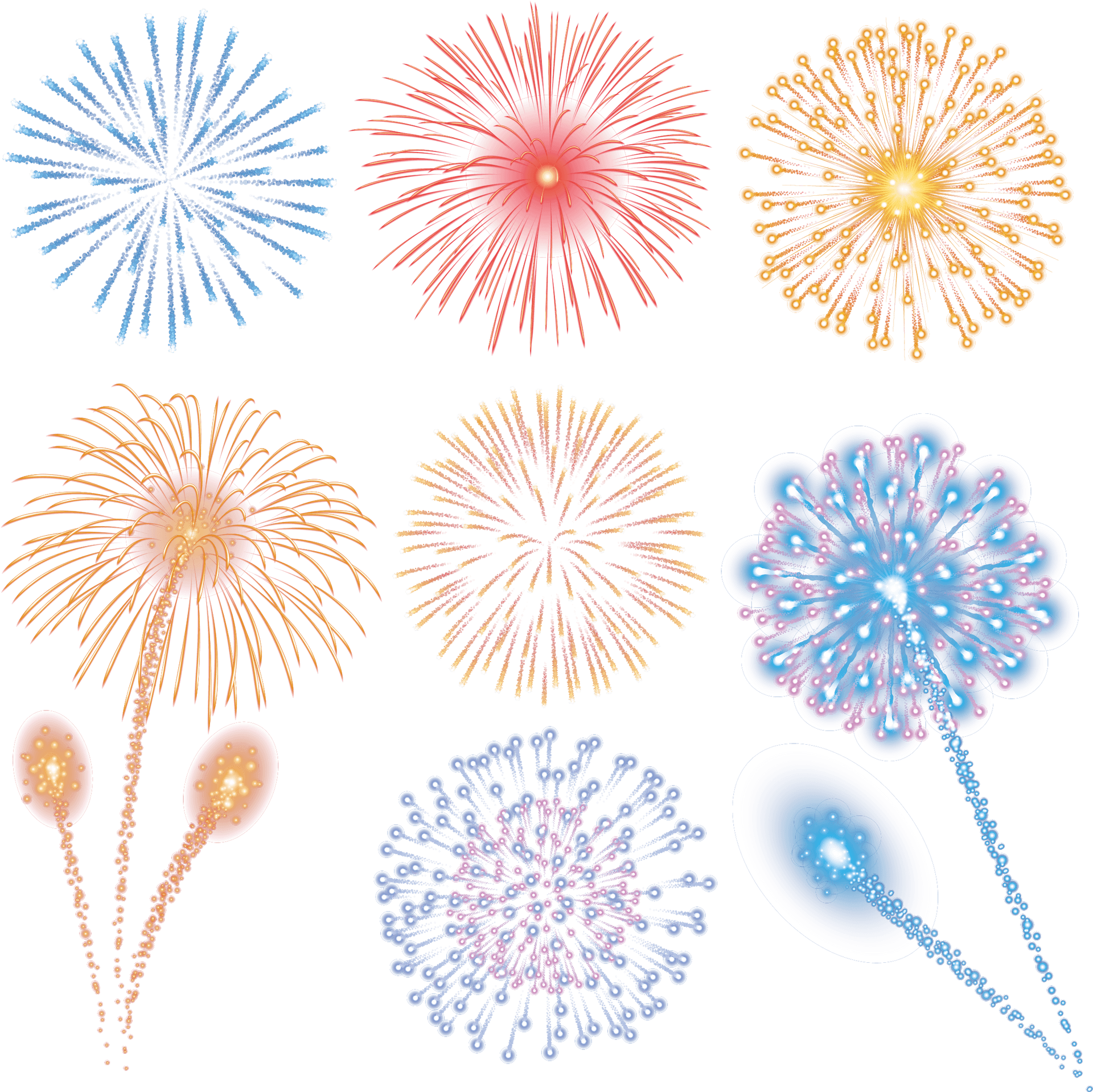 Colorful Fireworks Display Illustration PNG image