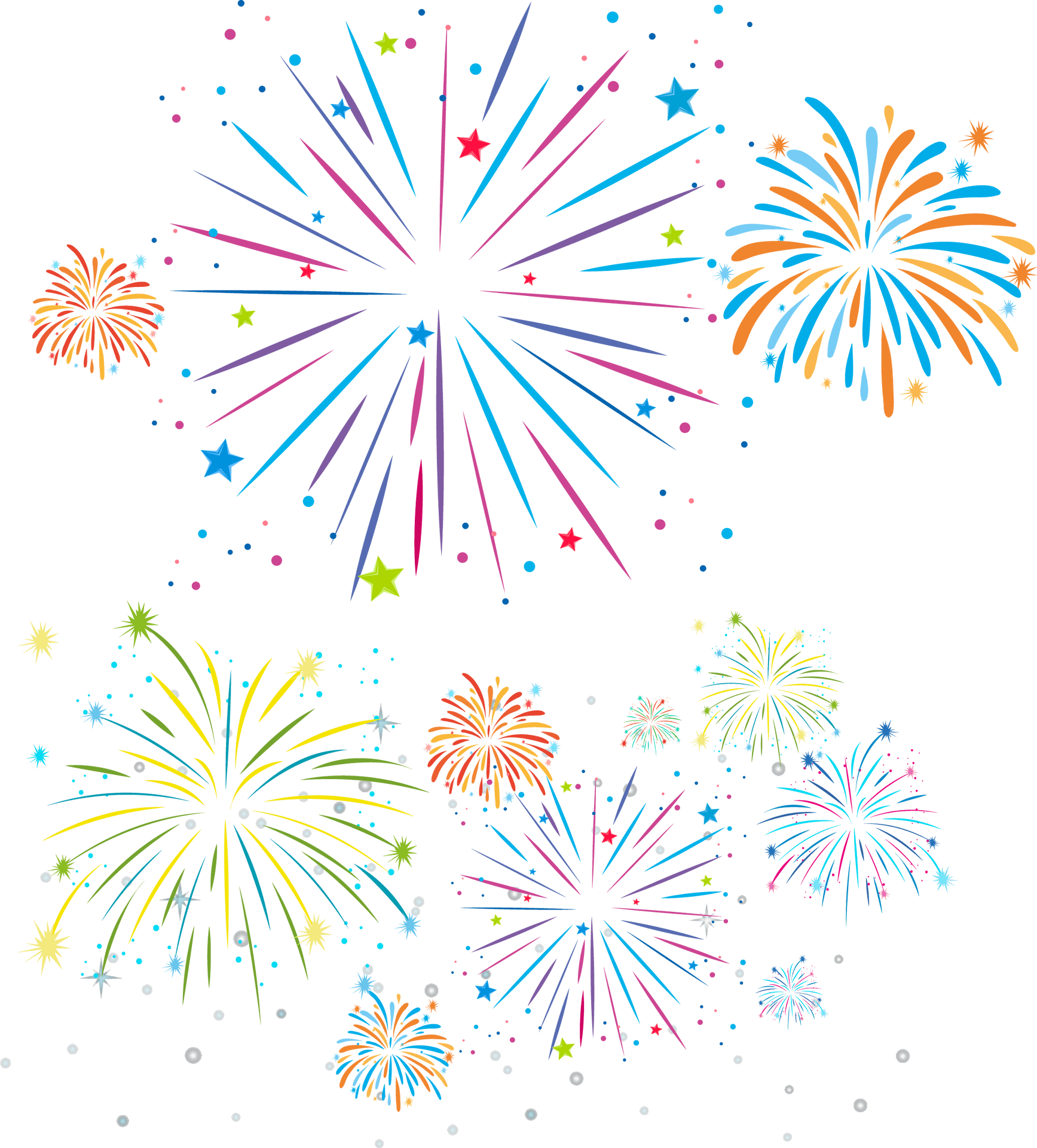 Colorful Fireworks Display PNG image