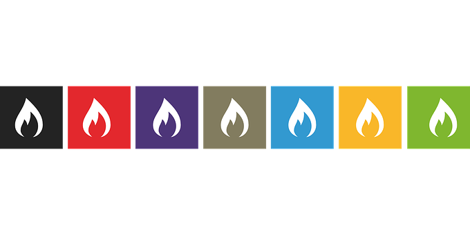 Colorful_ Flame_ Icons_ Set PNG image