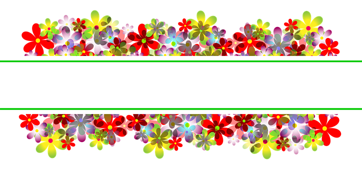 Colorful Floral Banner Design PNG image