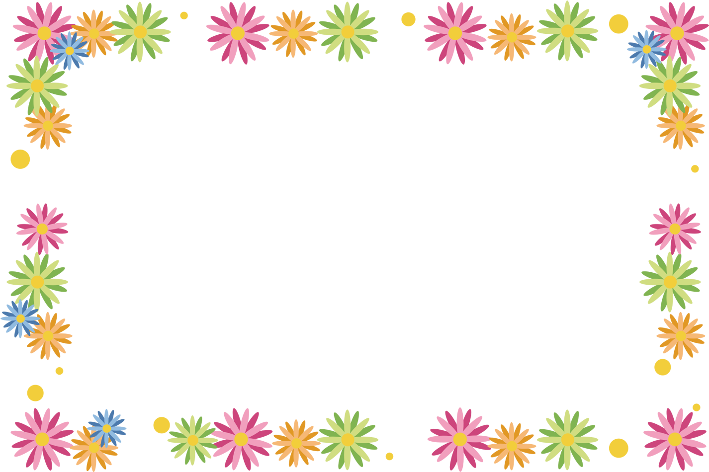 Colorful Floral Border Clipart PNG image