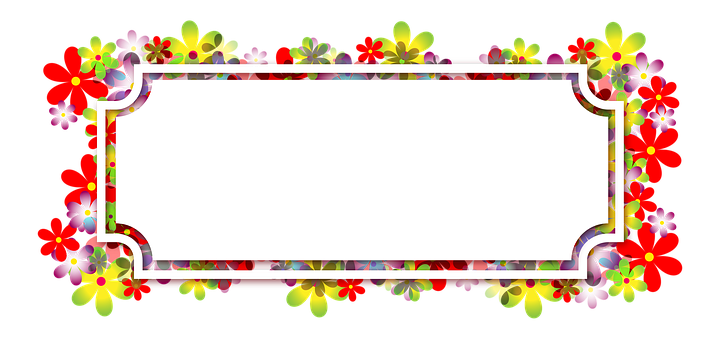 Colorful Floral Frame Template PNG image