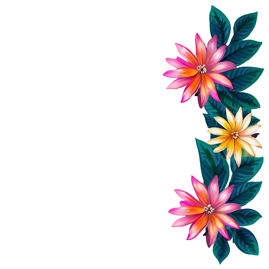 Colorful Flower Border Png 97 PNG image