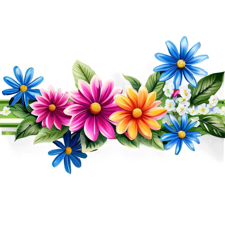 Colorful Flower Border Png Ief58 PNG image