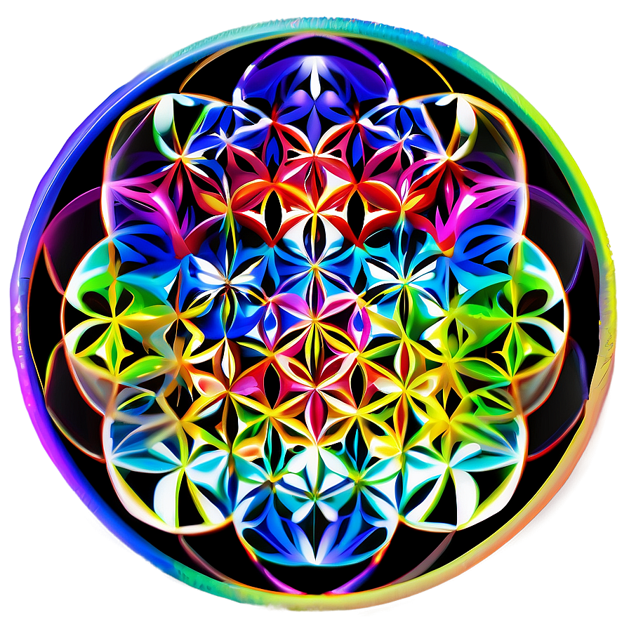 Colorful Flower Of Life Artwork Png 06252024 PNG image