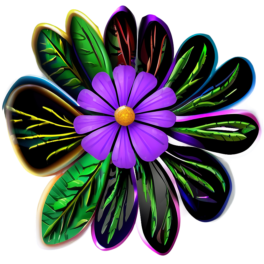 Colorful Flower Outline Png 05252024 PNG image