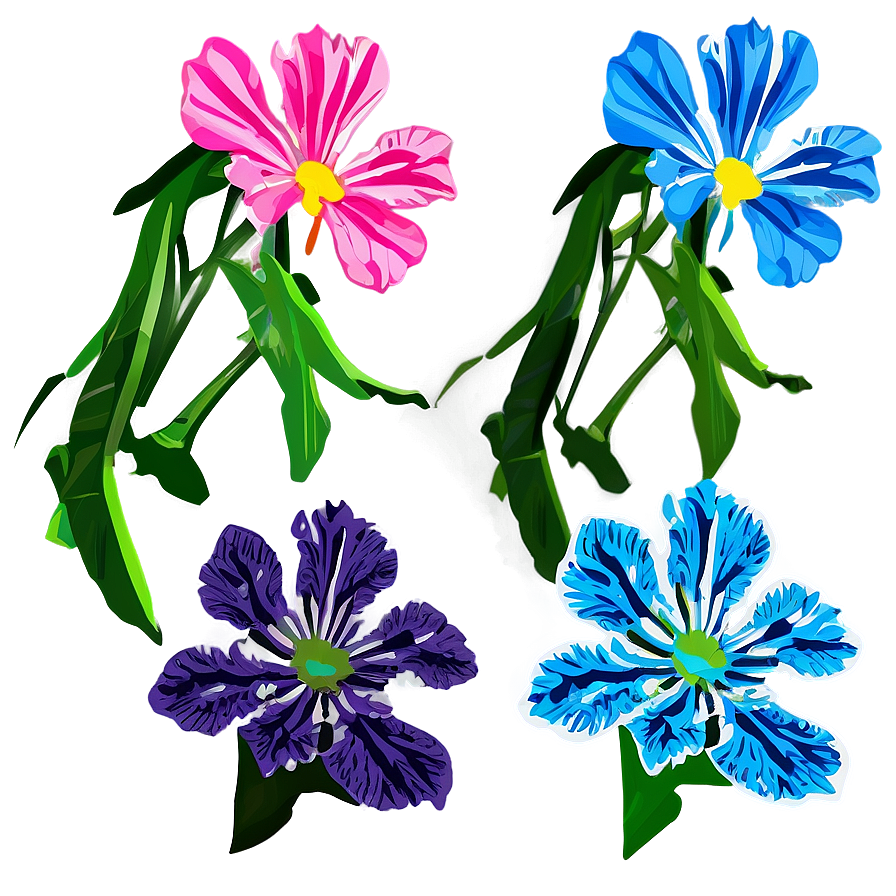 Colorful Flower Outline Png Gep49 PNG image