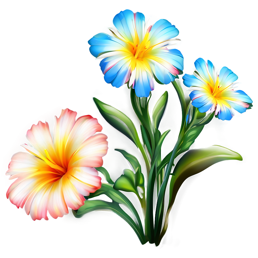 Colorful Flower Outline Png Ryv35 PNG image