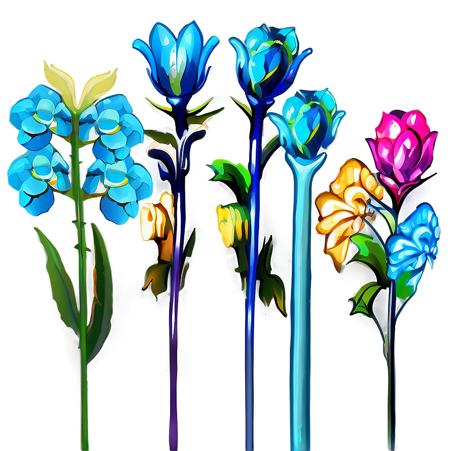 Colorful Flower Stem Png 98 PNG image