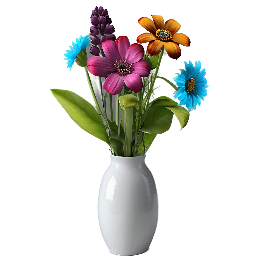 Colorful Flowers In Vase Png 06272024 PNG image