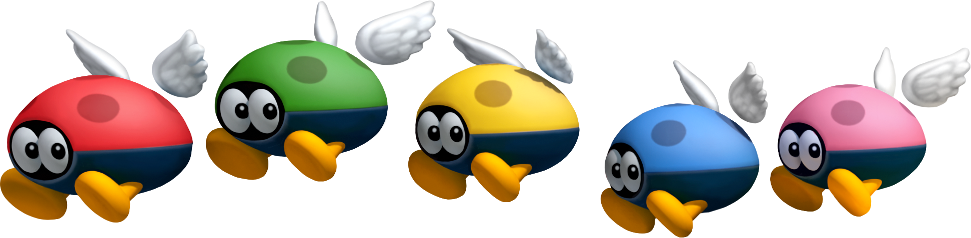 Colorful Flying Animated Characters PNG image