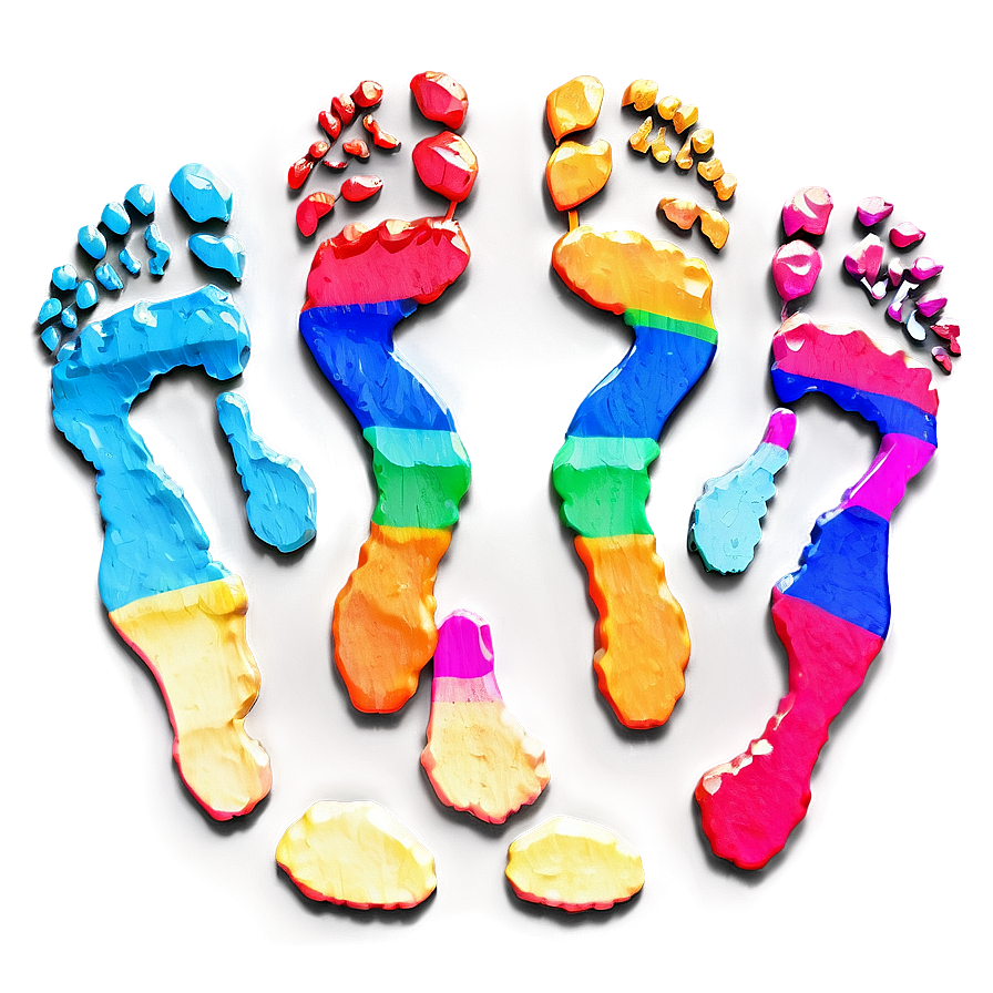 Colorful Footprints Png 61 PNG image