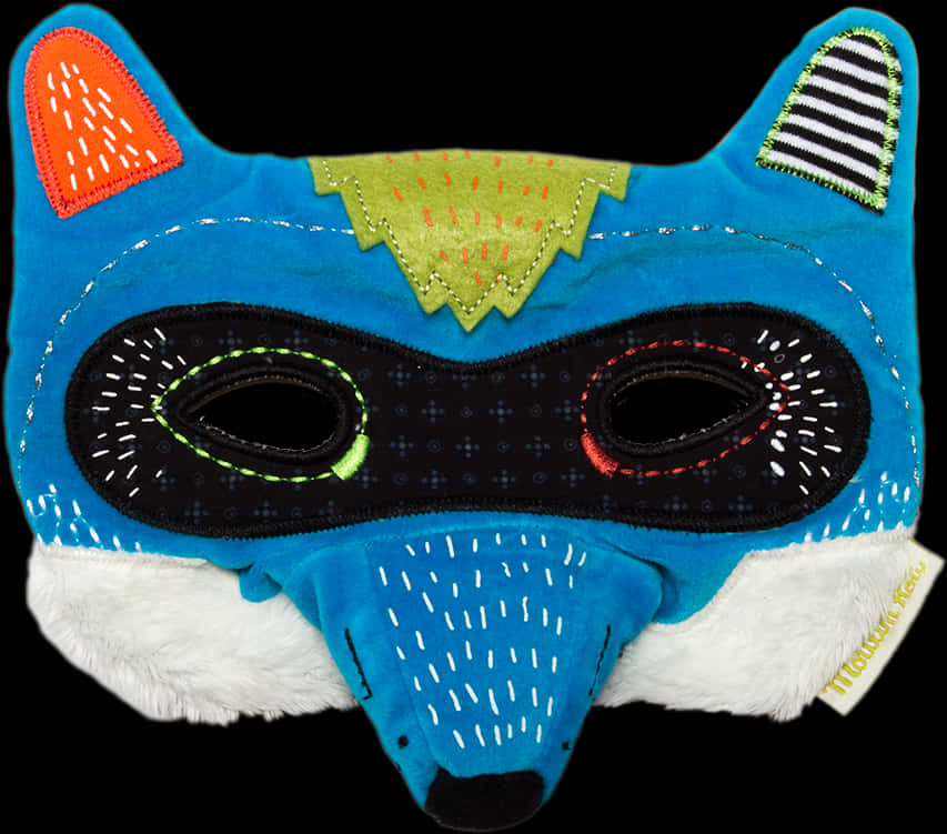 Colorful_ Fox_ Mask_ Plush_ Material PNG image