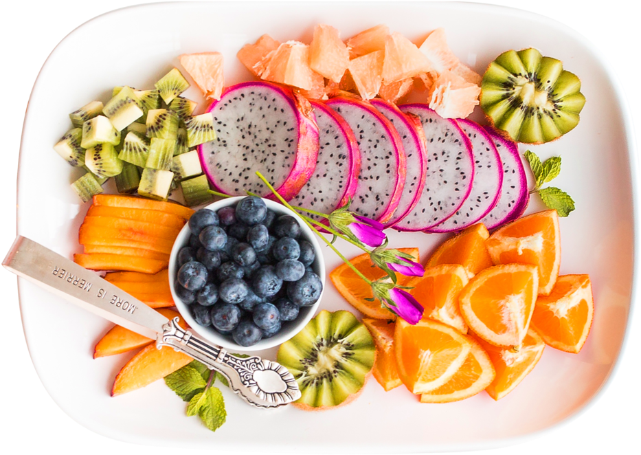 Colorful Fruit Platter Assortment PNG image